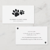Simple Paw Print Dog Groomer Business Card 名刺 (正面/裏面)