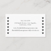 Simple Paw Print Dog Groomer Business Card 名刺 (裏面)