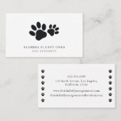 Simple Paw Print Dog Groomer Business Card 名刺 (正面/裏面)