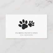 Simple Paw Print Dog Groomer Business Card 名刺 (正面)