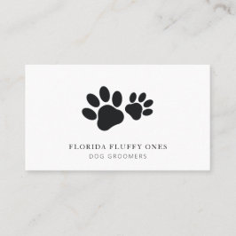 Simple Paw Print Dog Groomer Business Card 名刺