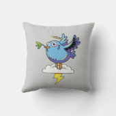 Simple Peace Bird – Cute Blue Dove Design Gift  クッション (裏面)