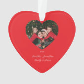 Simple Peace & Love Dove Photo Christmas Card オーナメント (裏面)