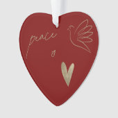 Simple Peace & Love Dove Photo Christmas Card オーナメント (正面)