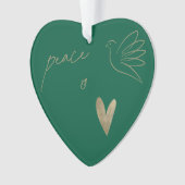Simple Peace & Love Dove Photo Christmas Card オーナメント (正面)