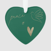 Simple Peace & Love Dove Photo Christmas Card オーナメント (正面)
