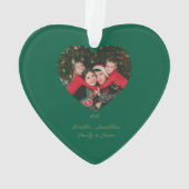 Simple Peace & Love Dove Photo Christmas Card オーナメント (裏面)