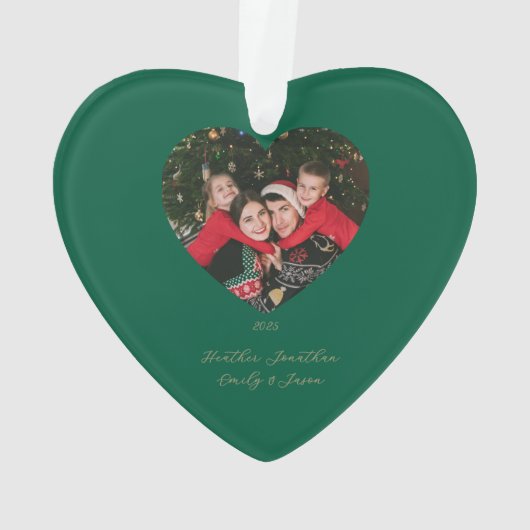 Simple Peace & Love Dove Photo Christmas Card オーナメント (裏面)