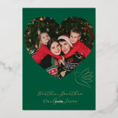 Simple Peace & Love Dove Photo Christmas Card 箔シーズンカード (裏面)