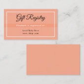 Simple Peach Babyshower Registry Enclosure Card エンクロージャーカード (正面/裏面)