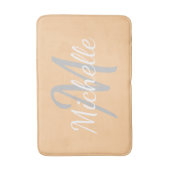 Simple peach Bold Typography & Name Monogram バスマット (正面縦)