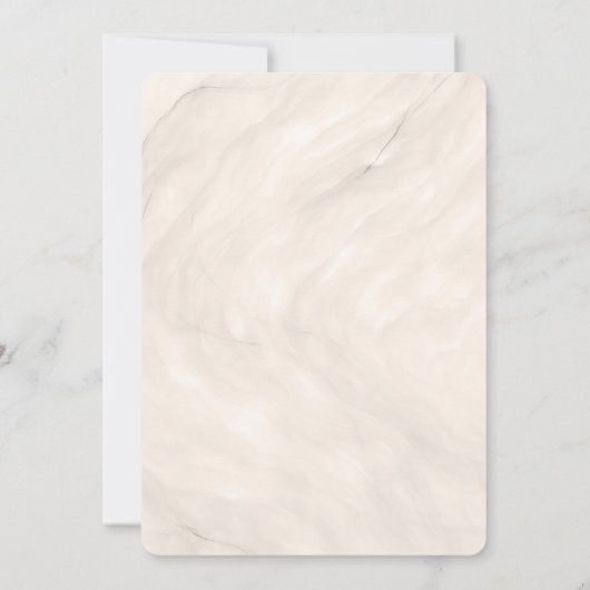 Simple Pearl Bow in Champagne Elegant Wedding 招待状 (裏面)