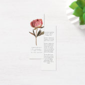 Simple Peony Funeral Memorial Bookmark (デスク)