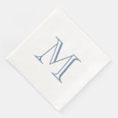 Simple Periwinkle Monogram Paper Napkin (コーナー)