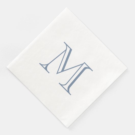 Simple Periwinkle Monogram Paper Napkin (コーナー)