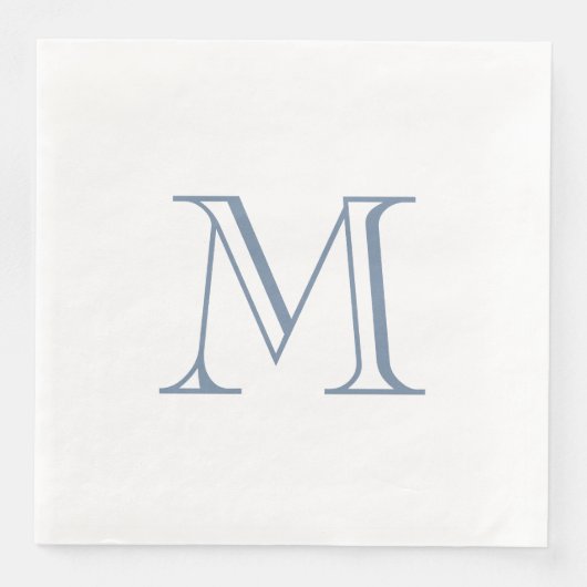 Simple Periwinkle Monogram Paper Napkin (正面)