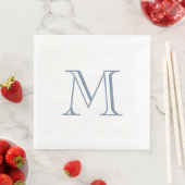 Simple Periwinkle Monogram Paper Napkin (インサイチュ)