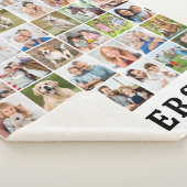 Simple Personalized 36 Photos Collage Cute Family  シェルパブランケット (3/4)