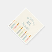 Simple Personalized Birthday Name Candles Party スタンダードカクテルナプキン (角)
