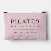 Simple Personalized Blush Pink Pilates Princess アクセサリーポーチ (裏面)