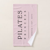 Simple Personalized Blush Pink Pilates Princess ハンドタオル (ハンドタオル)