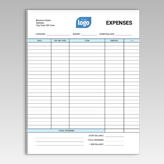 Simple Personalized Logo Business Expenses Notepad ノートパッド