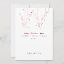 Simple Personalized Mother Christmas Card
