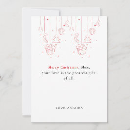 Simple Personalized Mother Christmas Card シーズンカード