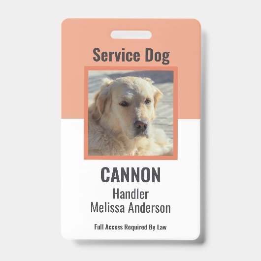 Simple Personalized Service/ Emotional Support Dog バッジ (正面)