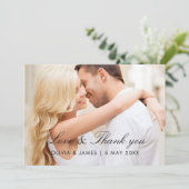 Simple Personalized wedding thank you card, サンキューカード (スタンド正面)