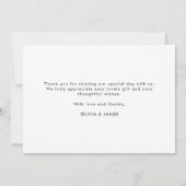 Simple Personalized wedding thank you card, サンキューカード (裏面)