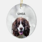 Simple Pet Photo and Name セラミックオーナメント (左)