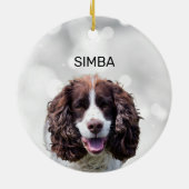 Simple Pet Photo and Name セラミックオーナメント (裏面)