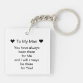 Simple Photo and To My Man Script Double Sided キーホルダー (裏面)