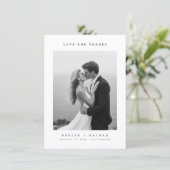 Simple Photo Budget Wedding Thank You Card W Note サンキューカード (スタンド正面)