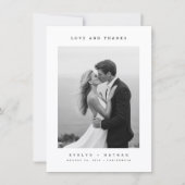 Simple Photo Budget Wedding Thank You Card W Note サンキューカード (正面)