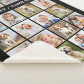 Simple Photo Collage 20 Picture Personalized Black シェルパブランケット (3/4)