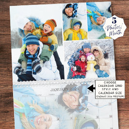 Simple Photo Collage 5 Per Month Custom カレンダー
