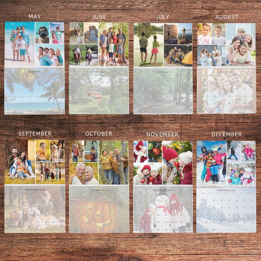 Simple Photo Collage 5 Per Month Custom カレンダー