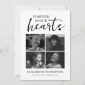 Simple Photo Collage Funeral Thank You サンキューカード (正面)