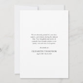 Simple Photo Collage Funeral Thank You サンキューカード (裏面)