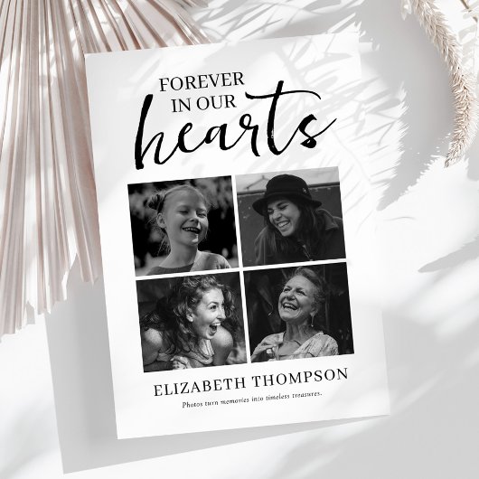 Simple Photo Collage Funeral Thank You サンキューカード