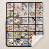 Simple Photo Collage Personalized Multi 30 Picture シェルパブランケット (正面)