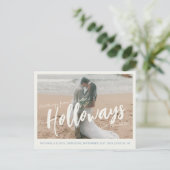 Simple Photo Destination Wedding Save the Date  案内ポストカード (スタンド正面)
