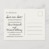 Simple Photo Destination Wedding Save the Date  案内ポストカード (裏面)