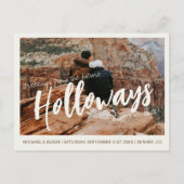 Simple Photo Destination Wedding Save the Date  案内ポストカード (正面)