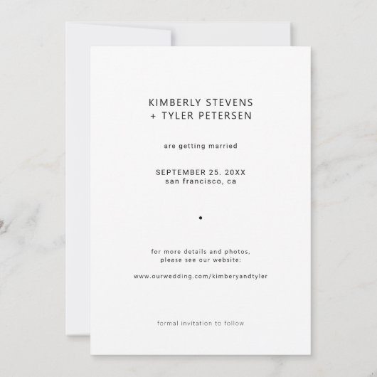 Simple photo elegant script wedding セーブザデート (裏面)