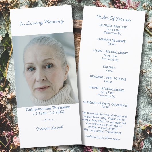 Simple Photo Funeral Order Of Service Flat Program プログラム