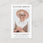 Simple Photo Funeral Prayer Card 名刺 (正面)