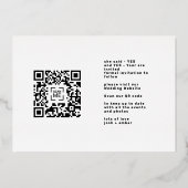 Simple photo Gold Border QR code save our date 箔招待状 (裏面)